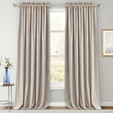 1pc Luxurious Velvet Room Darkening Curtains - Thermal Insulated Soft Privacy Panels for Bedroom and Living Room Home Decor with Rod Pocket