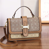 solvbao Trendy Geometric Pattern Mini Square Shoulder Bag, Top Handle Flap Crossbody Bag For Women