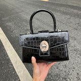 solvbao Mini Fashion Crossbody Bag, Trendy Crocodile Pattern Shoulder Bag, Women's Elegant Handbag & Purse