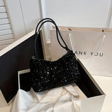 1pc Girl's Fashion Texture Bag, New Style Sequin Shoulder Shining Handbag