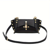 Trendy Punk Crossbody Bag, Rivet Studded Shoulder Bag, Women's Fashion Handbag & Purse