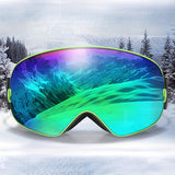 Unisex Adult Snow Goggles with Interchangeable Mirrored Lens - OTG Design for Glasses Wearers, TPU Frame, PC Material - Ski & Snowboard UV Protection, Fog-Resistant, Fits Teens 14+ - Includes Goggle Bag, Prescription Frame Insert - Ideal for Snowsports, S