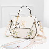 solvbao Floral Pattern Zipper Handbag, Trendy Flap Shoulder Bag, Stylish Small Faux Leather Purse