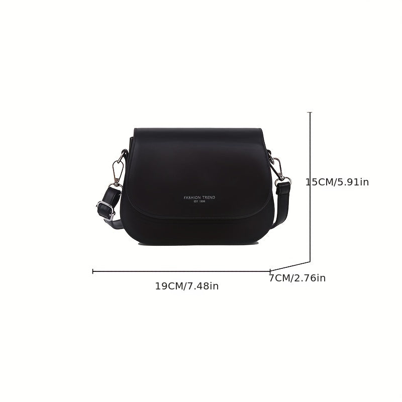 solvbao Simple Saddle Bag, Women's Mini Flap Purse, Fashion PU Leather Crossbody Bag