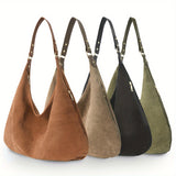 Winter Corduroy Large-Capacity Tote Bag For Women, Fashionable Simple Versatile Shoulder Bag, Suitable For Daily Commuting