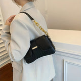 Trendy Quilted PU Leather Shoulder Bag, Simple Solid Color Flap Underarm Bag, Perfect Armpit Bag For Daily Use