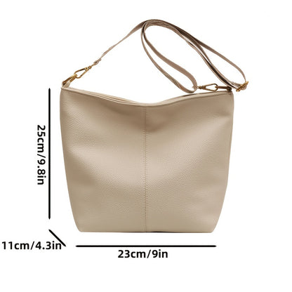 solvbao  Small Wide Strap Solid Color Crossbody Bag, PU Leather Textured Bag Purse, Classic Versatile Fashion Shoulder Bag