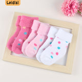 3 Or 6 Pairs Of Baby Girl's Thermal Socks, Comfy Casual Soft Socks For Babies Winter & Autumn Wearing