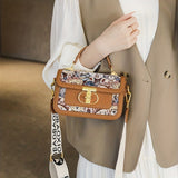 Bear Embroidery Square Handbag, Letter Strap Crossbody Bag, Vintage Small Flap Purse For Women