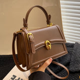 solvbao  Trendy Minimalist Brown Mini Shoulder Bag, All-Match Flap Crossbody Bag & Wallet For Women