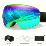 POAT Winter Sports Goggles with Anti-Fog Lens, Protection - Perfect for Skiing, Snowboarding & Outdoor Activities - Includes Black Replacement Lens & Carry Bag