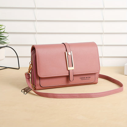 solvbao  Classic Square Shoulder Bag, Solid Color All-Match Bag, Trendy Phone Crossbody Bag