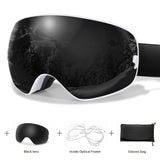 POAT Winter Sports Goggles with Anti-Fog Lens, Protection - Perfect for Skiing, Snowboarding & Outdoor Activities - Includes Black Replacement Lens & Carry Bag