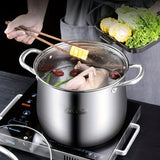 1pc, Steamer Pot, 9.44''/24cm Stainless Steel Steaming And Cooking Integrated Pot With Lid, Universal For Induction Cooker, Gas Stove, And Electric Stove, Kitchen Utensils, Kitchen Gadgets, Kitchen Accessories, Home Kitchen Items