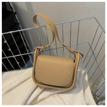 solvbao Mini Fashion Crossbody Saddle Bag, Solid Color Simple Shoulder Bag, Women's Cute Handbag & Purse