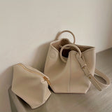 Women's Elegant Simple Bucket Bag, Satchel Bag For Work, Versatile Storage Shoulder Bag