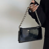 Trendy Chain Decor Crossbody Bag, Y2K PU Shoulder Bag, Women's Casual Fashion Handbag & Phone Purse