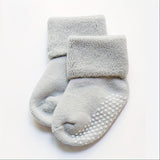 Baby Girl's Non-slip Winter Solid Color Plush Sleep Socks Thickened Warm Home Floor Socks