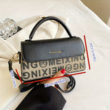 Trendy Letter Square Crossbody Bag, PU Leather Flap Shoulder Bag, Perfect Sling Bag For Daily Use