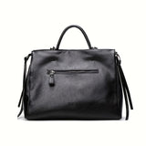 Top Handle Satchel Large Capacity Tote Bag, PU Leather Textured Shoulder Bag, Casual Versatile Commuter Bag