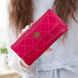 Argyle Embroidery Wallet, Women's Folding Long Money Clip, Clutch Bag Classic Small Card Purse