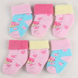 3 Or 6 Pairs Of Baby Girl's Thermal Socks, Comfy Casual Soft Socks For Babies Winter & Autumn Wearing