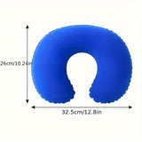 1pc Inflatable C-Shaped Travel Pillow - Soft & Durable Neck Support for Car, Airplane, and Aviation Trips