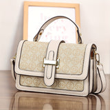 solvbao Trendy Geometric Pattern Mini Square Shoulder Bag, Top Handle Flap Crossbody Bag For Women