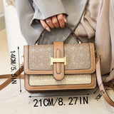 solvbao Trendy Geometric Pattern Mini Square Shoulder Bag, Top Handle Flap Crossbody Bag For Women