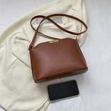 solvbao  Vintage Vegan Crossbody Bag, Retro Simple Shoulder Bag, Women's Casual Handbag & Purse