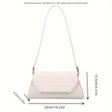 solvbao Crocodile Pattern Shoulder Bag, Simple Solid Color Underarm Purse, Fashion Handbag For Women Street Wear