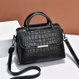 solvbao Classic Crocodile Embossed Crossbody Bag, Elegant Square Flap Shoulder Bag, Women's Versatile Handbag & Purse