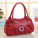 solvbao Red Vintage Satchel Bag, Classic Textured Double Zipper Handbag, All-Match Pu Leather Bag