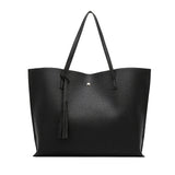 Tassel Tote Bag, Women's PU Large Capacity Shoulder Bag