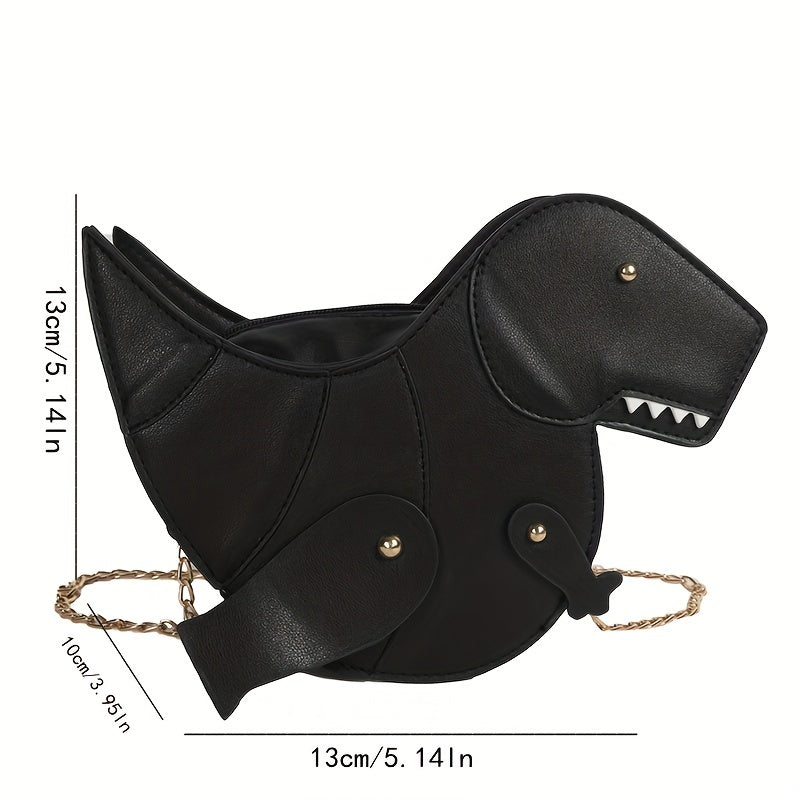 solvbao Dinosaur Shape Crossbody Bag, Fashion Chain Shoulder Bag, Cartoon Design PU Leather Purse