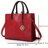 solvbao  Women's Classic Tote Bag Sets, All-Match Bags, Elegant Bag For Work, Solid Color Bags