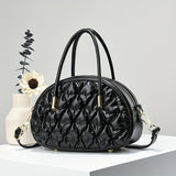 Trendy Pleated Plaid Tote Bag, Simple Solid Color Shoulder Bag, Perfect Crossbody Bag For Daily Use