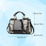 solvbao Sequin Decor Handbag, Elegant PU Leather Crossbody Bag, Women's Top Handle Purse