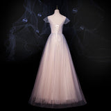 Solvbao Beautiful Pink Gradient Shiny Tulle A-line Party Dress Prom Dress, Floor Length Evening Dresses