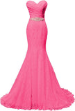 kamahe Chic Mermaid Sweetheart Long Lace Prom Dress