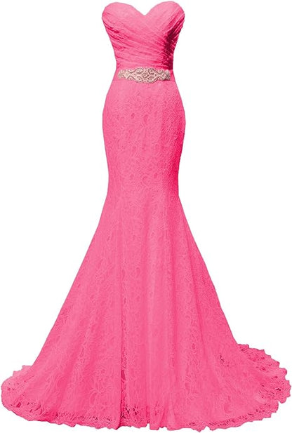 kamahe Chic Mermaid Sweetheart Long Lace Prom Dress