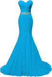 kamahe Chic Mermaid Sweetheart Long Lace Prom Dress