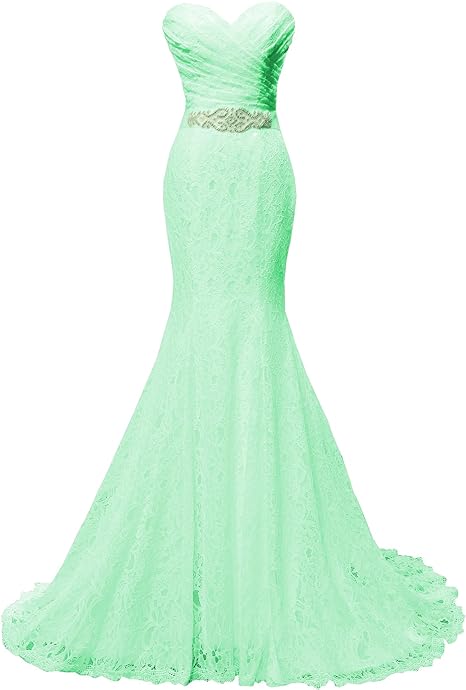 kamahe Chic Mermaid Sweetheart Long Lace Prom Dress