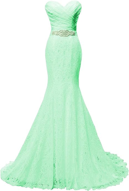 kamahe Chic Mermaid Sweetheart Long Lace Prom Dress