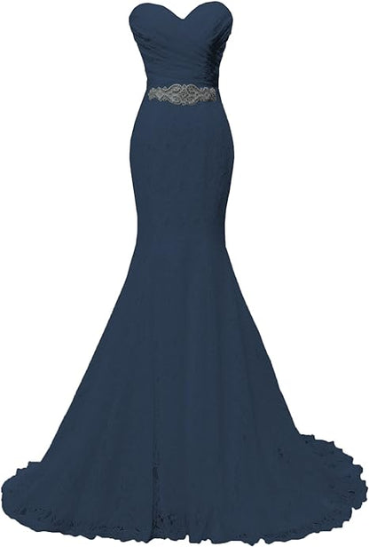 kamahe Chic Mermaid Sweetheart Long Lace Prom Dress