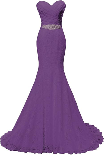 kamahe Chic Mermaid Sweetheart Long Lace Prom Dress