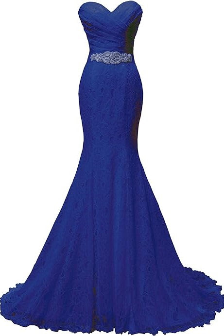 kamahe Chic Mermaid Sweetheart Long Lace Prom Dress