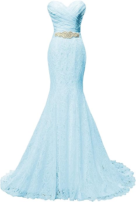 kamahe Chic Mermaid Sweetheart Long Lace Prom Dress