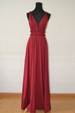 solvbao New Spandex Wine Red Multi Way Bridesmaid Dress, Women Summer Dress,Convertible Dresses