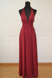 solvbao New Spandex Wine Red Multi Way Bridesmaid Dress, Women Summer Dress,Convertible Dresses